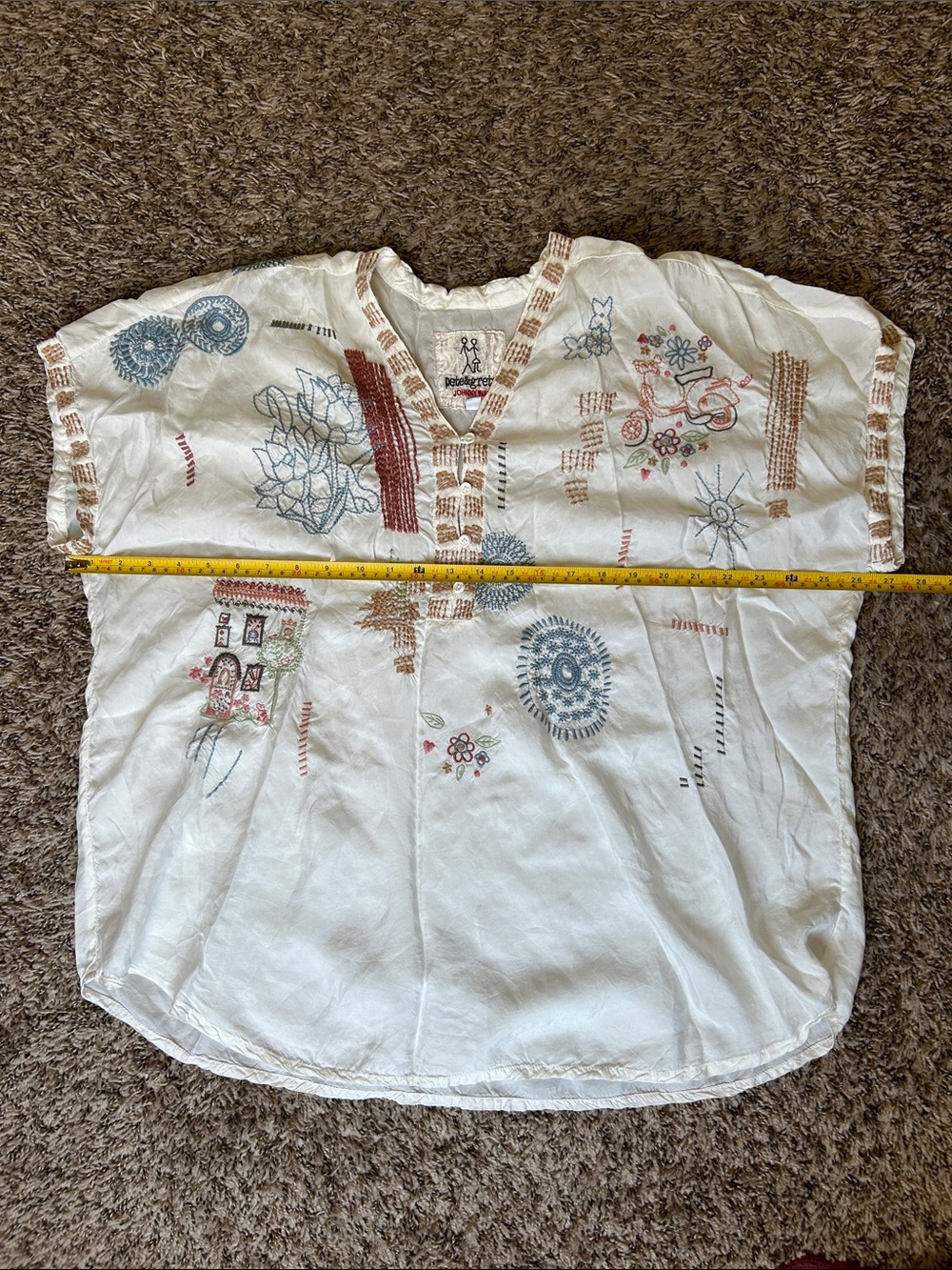 Johnny Was Pete & Greta Elettra Embroidered Boho Blouse Women’s Medium - Picture 7 of 8